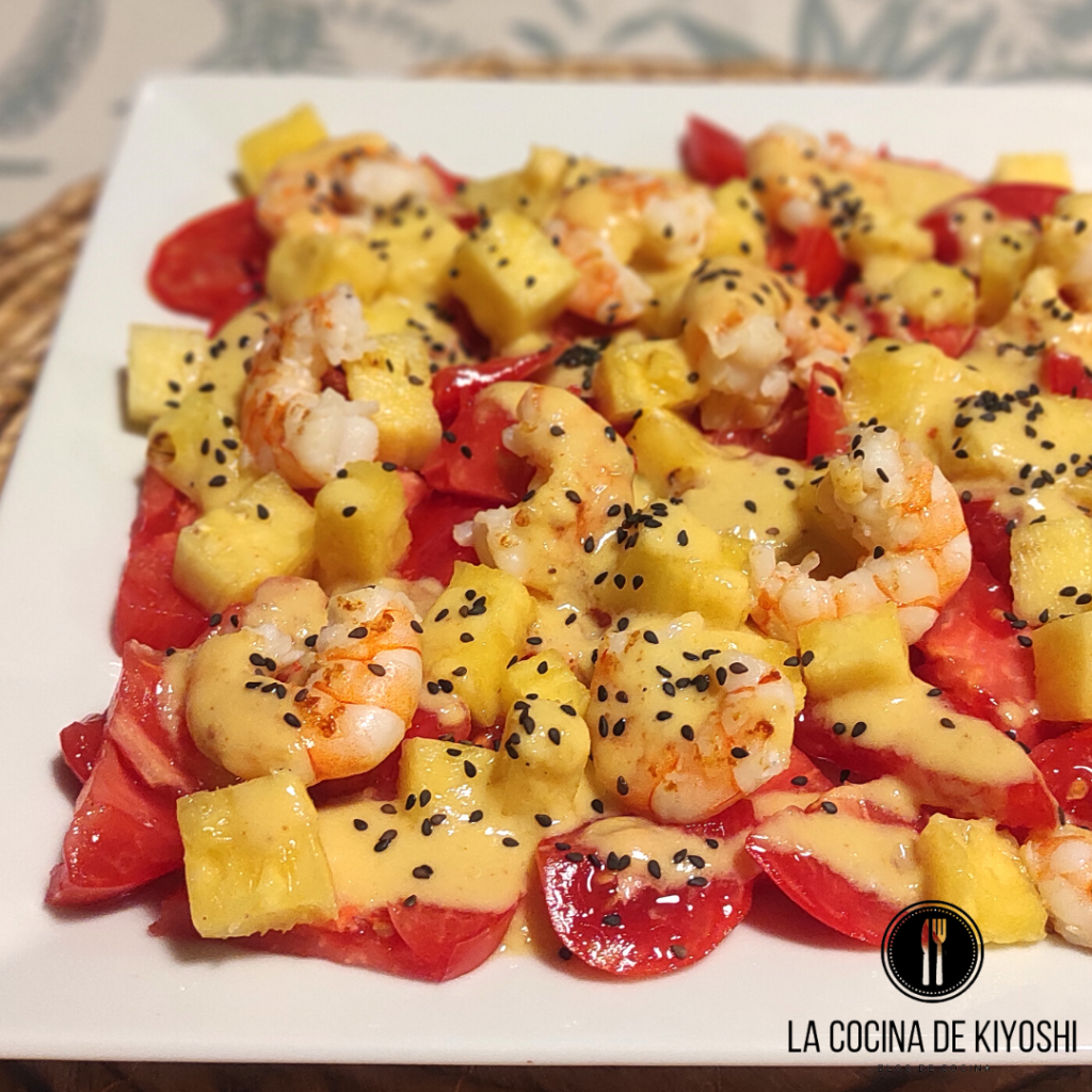 Ensalada De Pi A Y Tomate Con Langostinos La Cocina De Kiyoshi