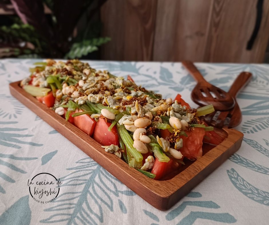 Alubias blancas con borraja y almejas con tomate